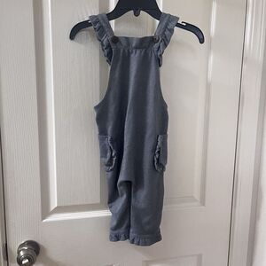 Milkbarn Denim Ruffle Overalls Girls Size 12-18 Months